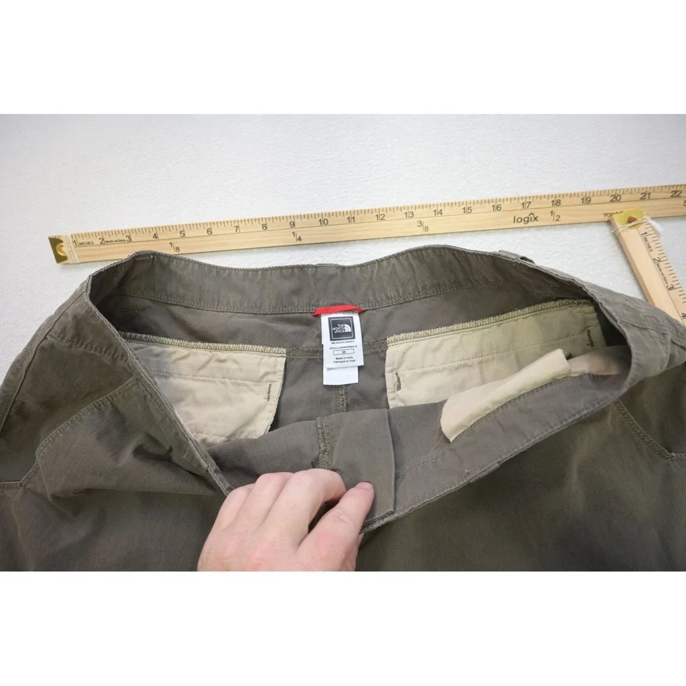 The North Face Cargo Shorts Mens 38 Taupe Olive Brown Utility Hiking Excellent